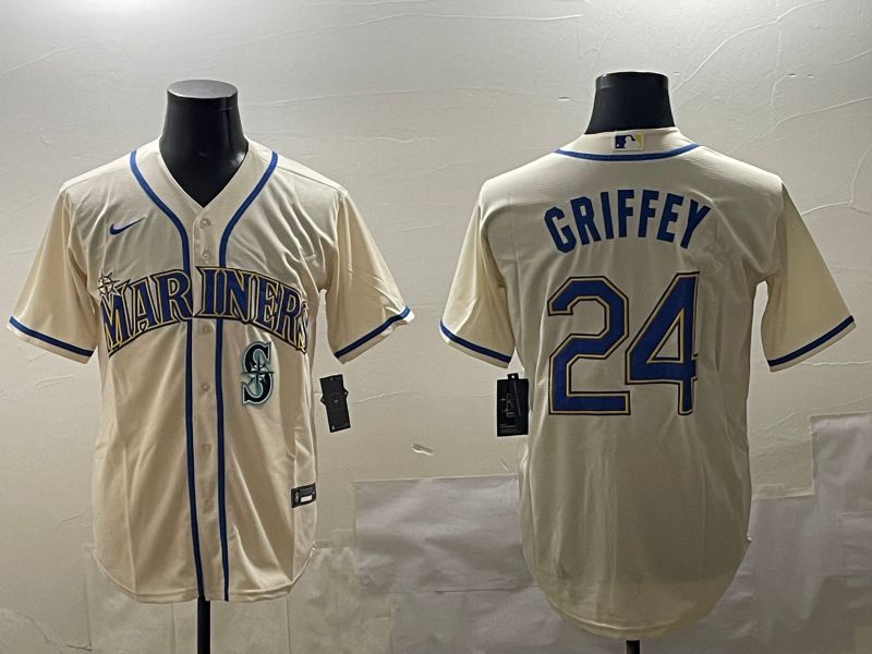 Men Seattle Mariners #24 Griffey Cream Game 2025 Nike MLB Jersey style 6->seattle mariners->MLB Jersey